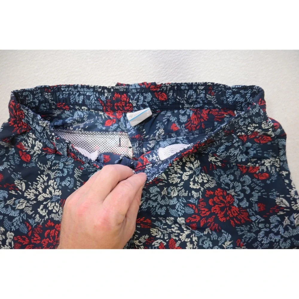 Columbia‎ PFG Fishing Shorts Mens Small Navy Floral Swim Trunks Excellent